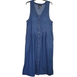 Truly Yours Sport Denim Sleeveless Button-Down Dress Size 14